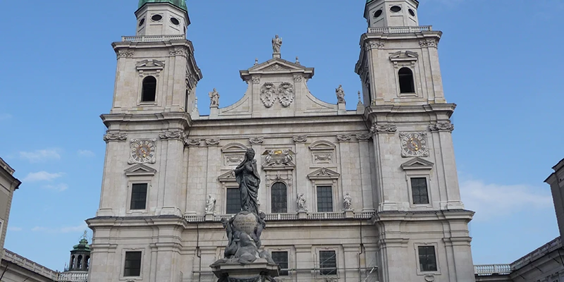Salzburg Cathedral facade and twin towers