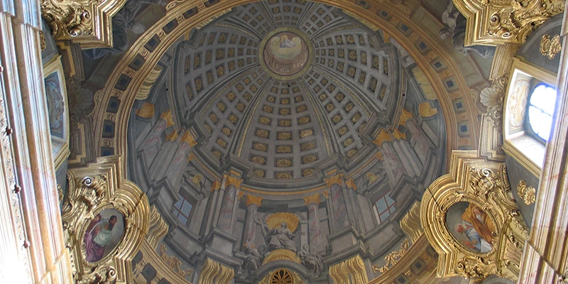 Jesuitenkirche interior with trompe-l'oeil ceiling