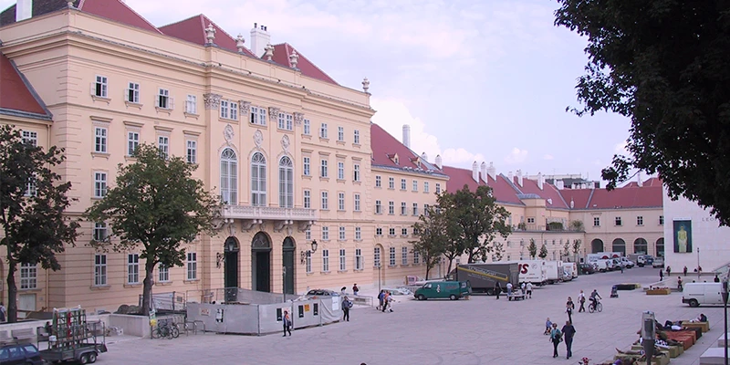 MuseumsQuartier courtyard with visitors