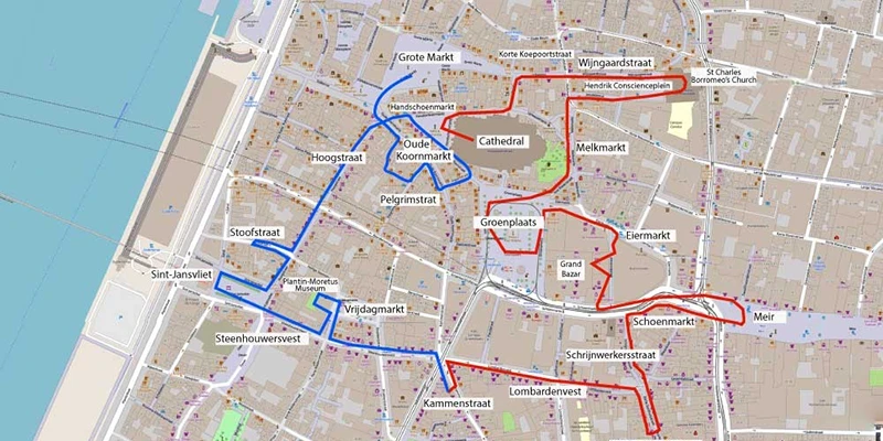 Antwerp walking tour map
