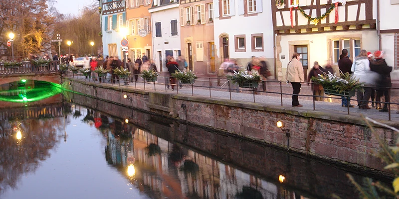 Little Venice canal illuminated in the evening