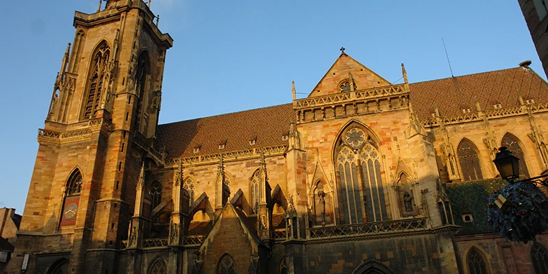St. Martin's church illuminated at dusk