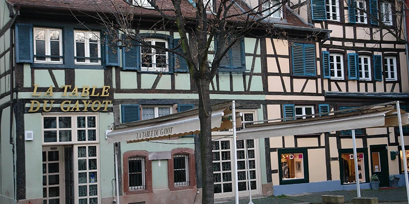 Brightly painted half-timbered facades in Strasbourg
