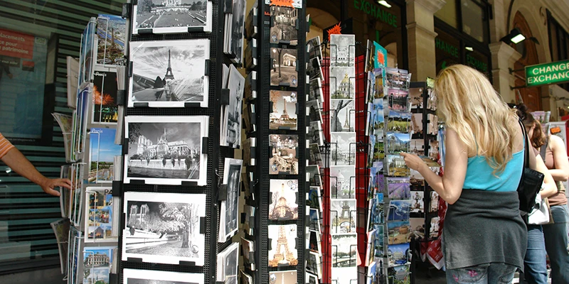 Shops under the Rue de Rivoli arcades, Paris