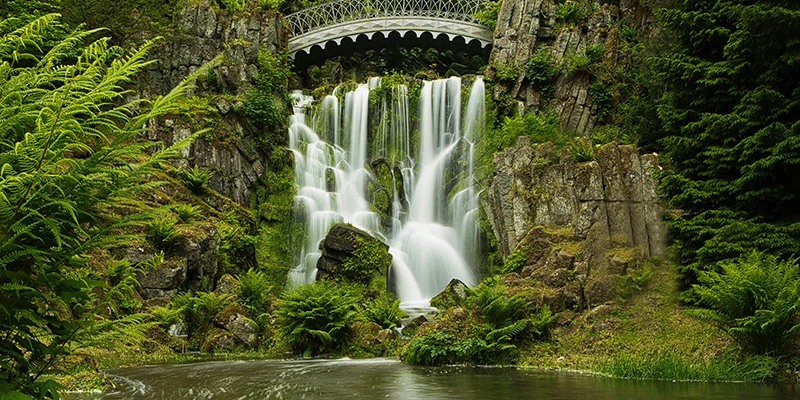 water features flowing through the Bergpark