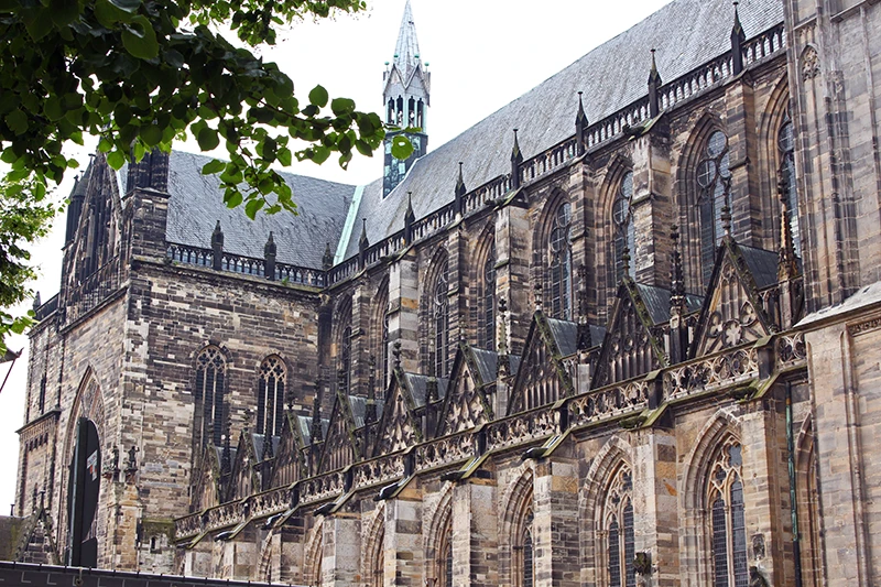 side view of the Gothic cathedral