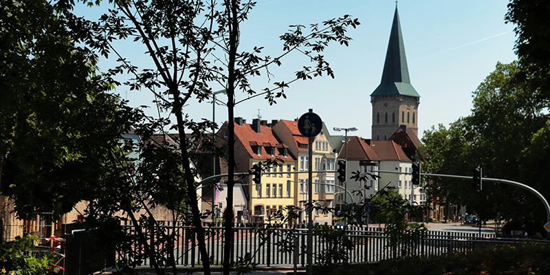 Old Town view with gabled houses
