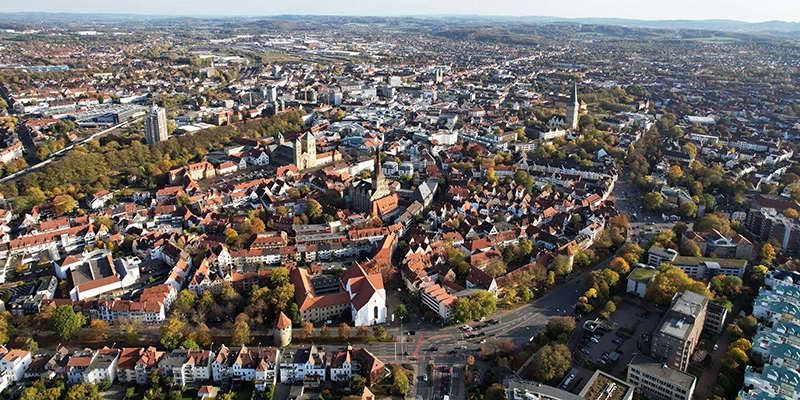 aerial view of the city