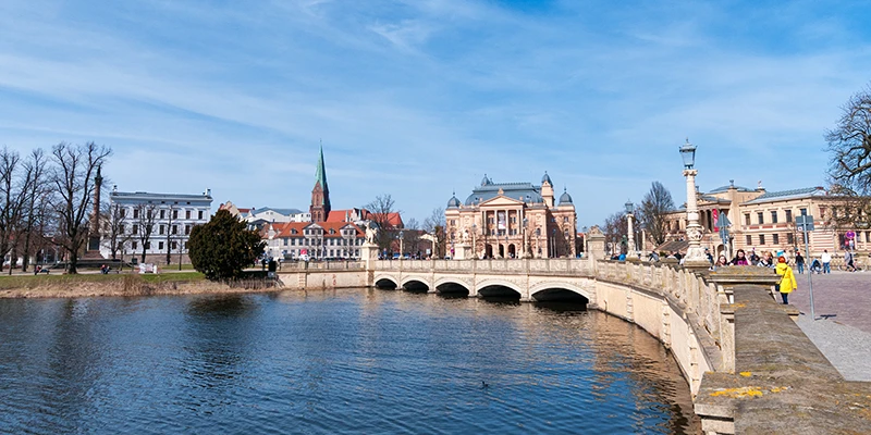 Pfaffenteich lake ringed by historic buildings