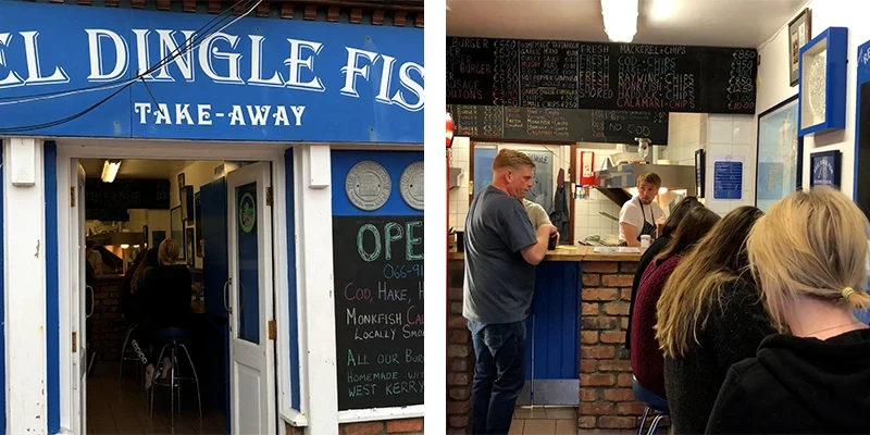 Reel Dingle Fish take-away counter on Strand Street