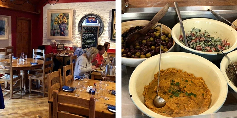 Restaurant interior in Dingle with diners at tables