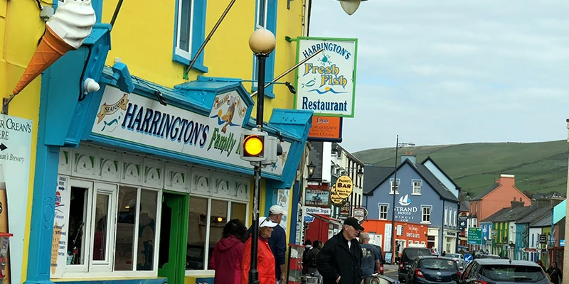 Variety of shops along Green Street in Dingle