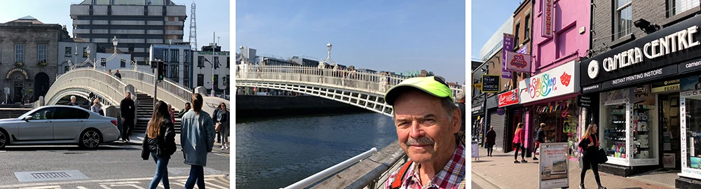 The Ha'penny Bridge over the River Liffey in Dublin