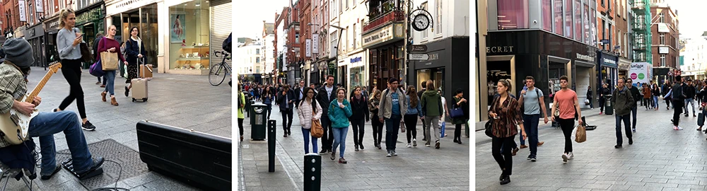 music and people on Grafton Street