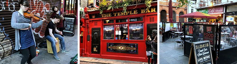 Temple Bar, busy entertainment area 