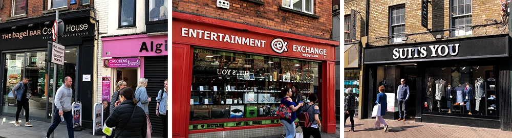 Temple Bar, a hub of Irish music, eating, drinking, and good times
