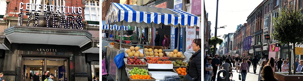 The open-air fruit and vegetable market on Moore Street, Dublin