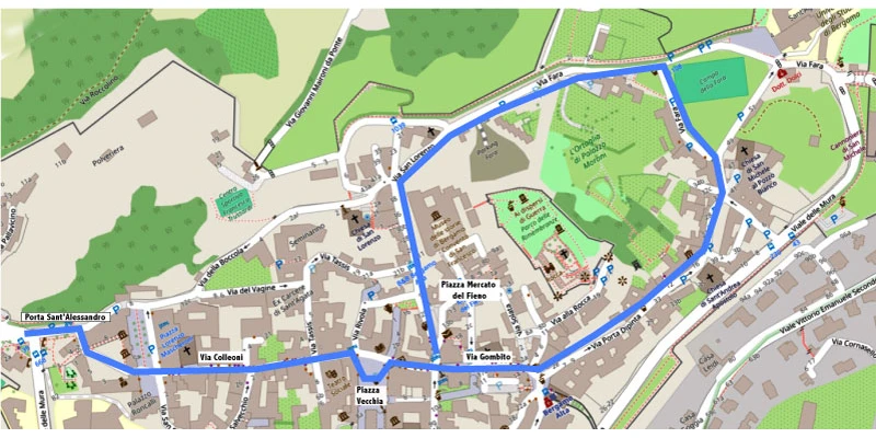 Bergamo walking map