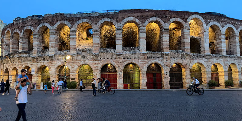 Piazza Bra In Verona Viewed From Ancient Roman Amphitheater