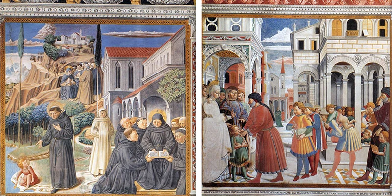 Benozzo gozzoli 2up the school of tagaste (scene 1 north wall) wga10285