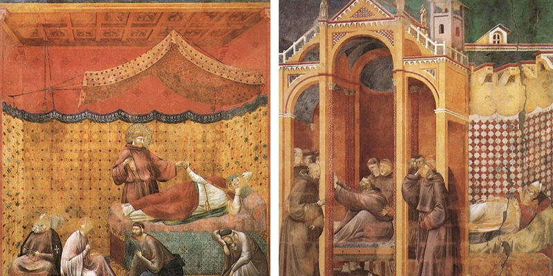 Giotto - Legend of St Francis - Apparition to Fra Agostino and to Bishop Guido of Arezzo