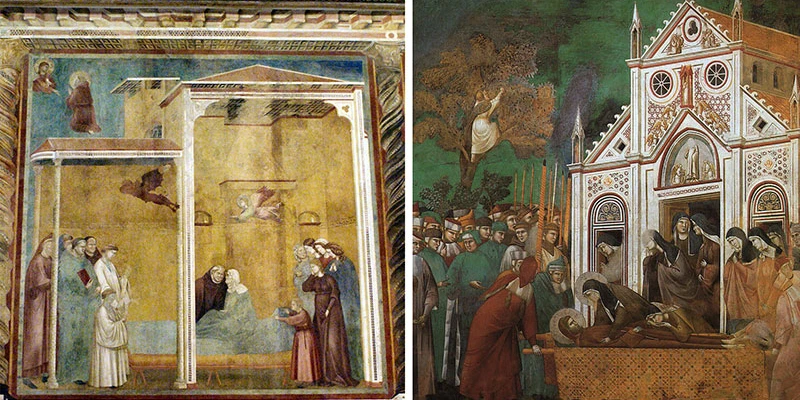 Giotto - Legend of St Francis - St Francis Mourned by St Clare