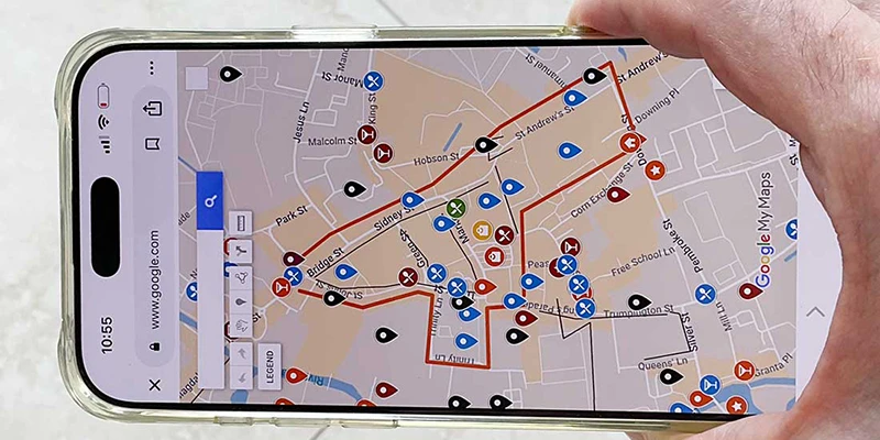 Google My Maps on iPhone