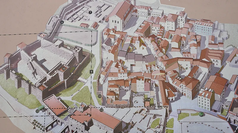 Scale model showing the layout of medieval walled Lisbon