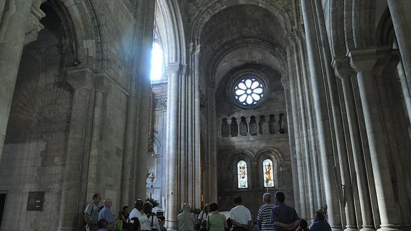 Romanesque nave of Lisbon Cathedral looking toward the altar