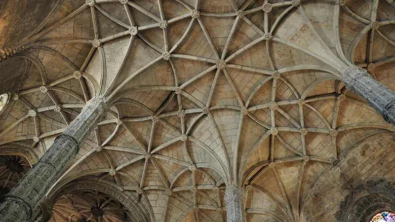 Vaulted ceiling of the Jeronimos Monastery church