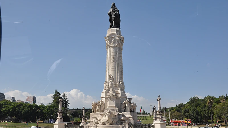 The Marquis of Pombal monument on its column in Lisbon