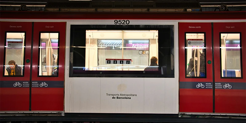 Barcelona metro station entrance