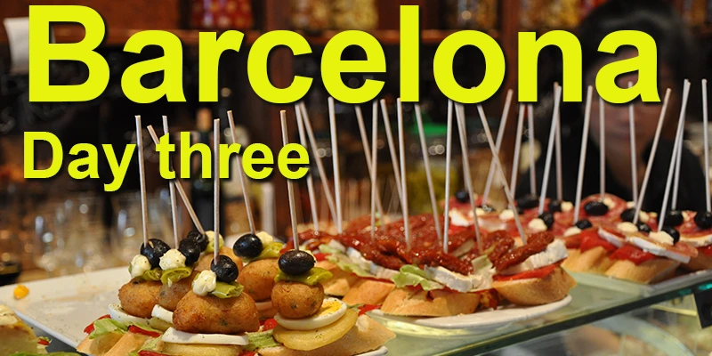 Colorful tapas dishes at a Barcelona restaurant