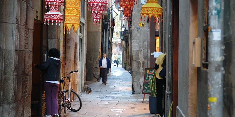 Medieval pedestrian lane in the Gothic Quarter