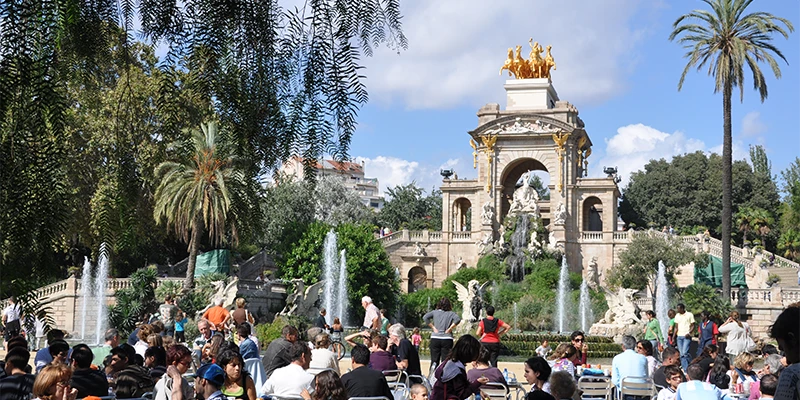 Monumental cascade fountain designed partly by Gaudí