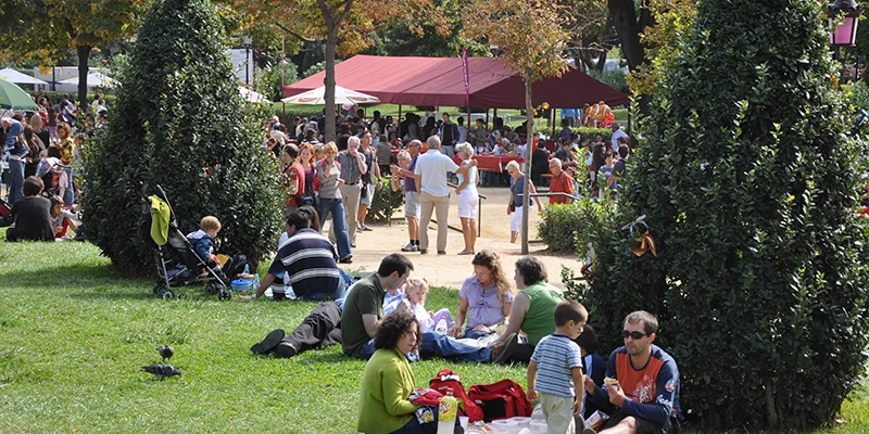 Outdoor concert setup in Parc de la Ciutadella