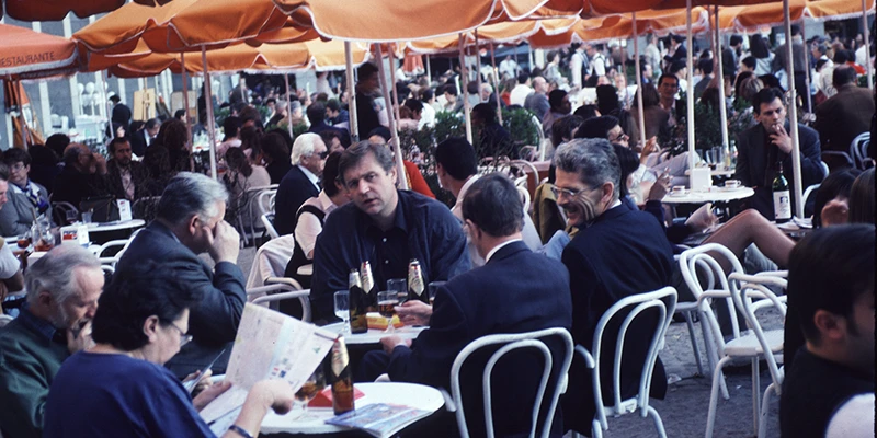 Back at Plaza Mayor for a traditional fino aperitif at a terrace café
