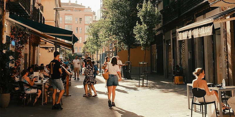 Lively neighborhood for people-watching