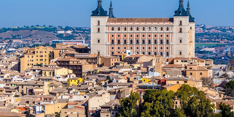 View from inside Toledo looking out toward the surrounding landscape