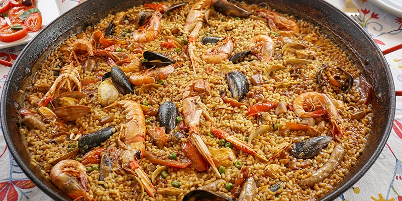Traditional paella dish