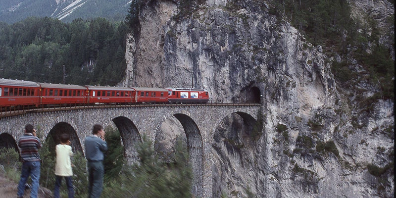 Swiss146 brighter classic viaduct cliff and tunnel