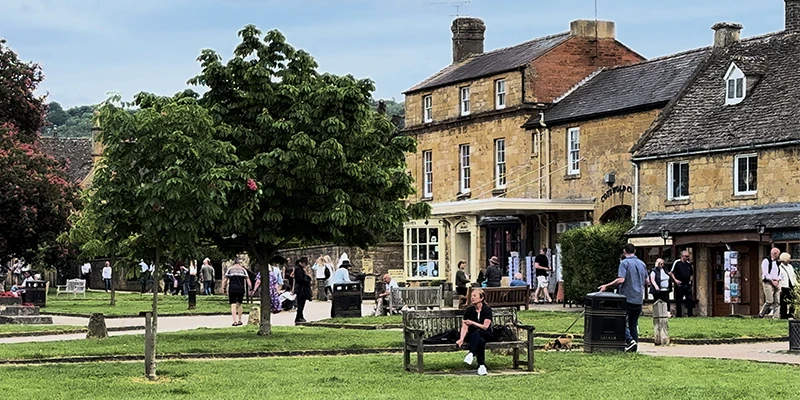 walkingalongside the village green