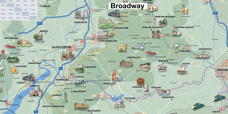 map of Cotswolds