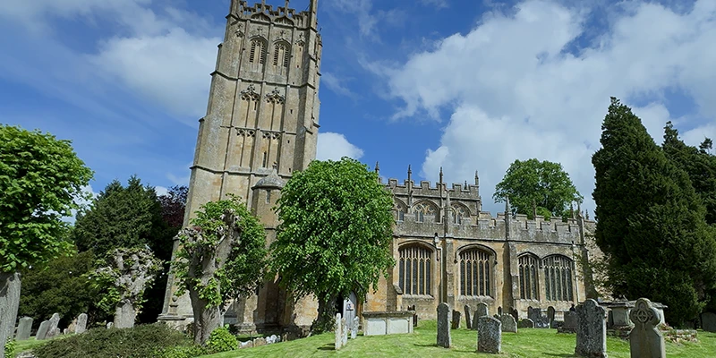 St. James Church exterior with its 120-foot tower