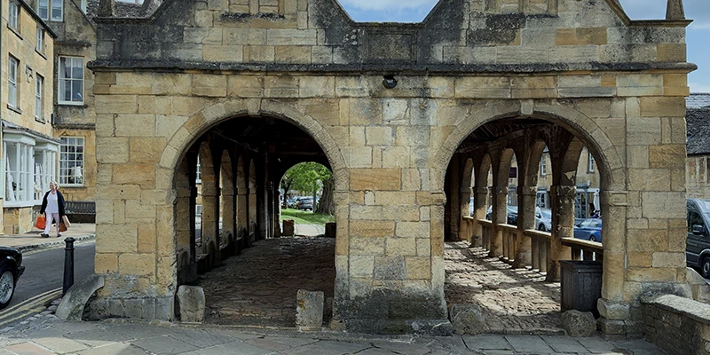 Market Hall stone archway looking through to the far side