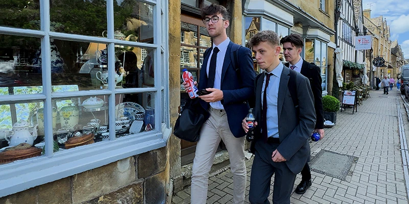People walking along the main street in Chipping Campden