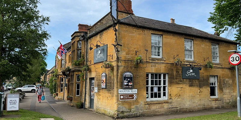 The Swan Inn at corner of Bourton Road
