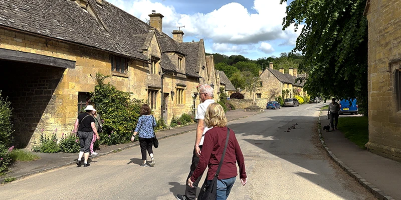 Stanton stone cottages with mullioned windows