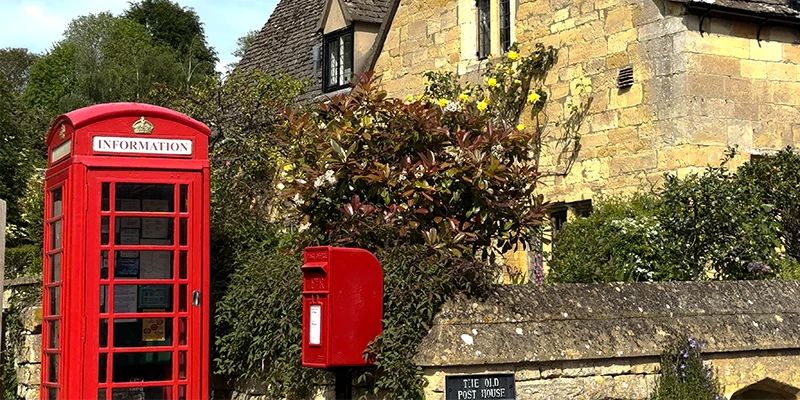 Red telephone box in Stanton