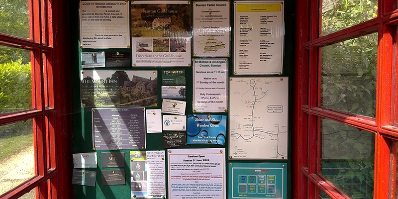 Stanton parish noticeboard